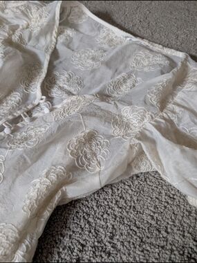 Glassons Cream Floral Embroidered Shirt